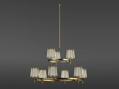 JULIA - LED brass chandelier _ Quasar