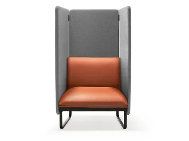 LOFT X - Sled base leather armchair high-back _ Quinti Sedute