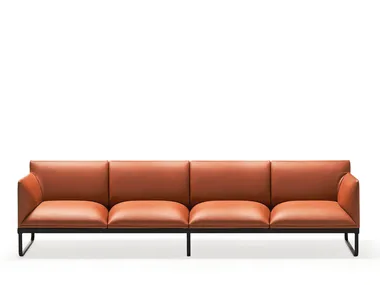 LOFT X - Sled base leather sofa _ Quinti Sedute