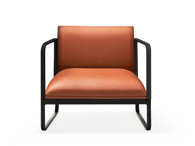 LOFT X - Sled base upholstered armchair with armrests _ Quinti Sedute
