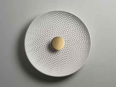 PULSE 60 - Stucco and brass LED wall light _ RADAR INTERIOR