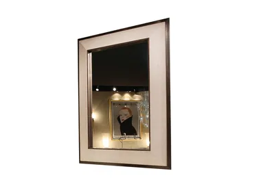 MAEVA - Framed rectangular leather mirror _ Radice