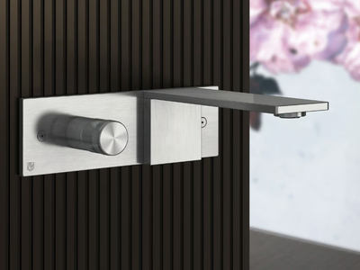 AIN18 - Wall-mounted single handle stainless steel washbasin mixer _ Radomonte