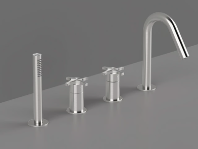 DXN36 - Deck mounted 4 hole steel bathtub tap _ Radomonte