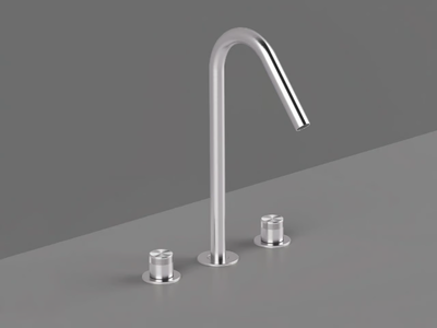 HIR25 - 3 hole countertop steel washbasin mixer _ Radomonte