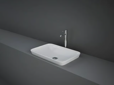 RAK-VARIANT - Semi-inset rectangular ceramic washbasin _ RAK Ceramics