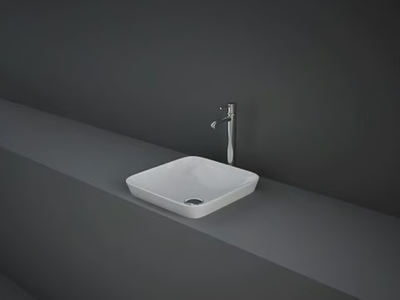 RAK-VARIANT - Semi-inset square ceramic washbasin _ RAK Ceramics
