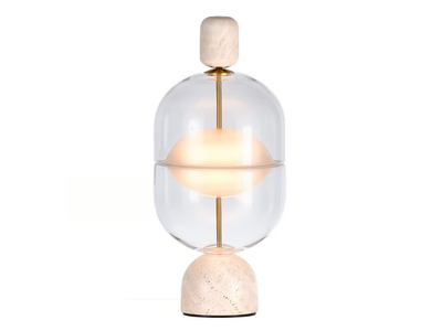 INDRE - LED natural stone and hand-blown glass table lamp _ Rakumba