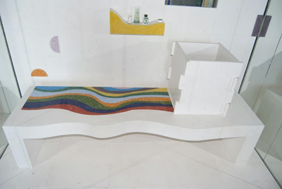 VOLUMI - Single natural stone vanity unit _ RAMA 1956