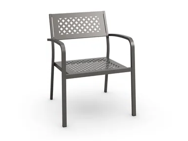 LOLA - Stackable galvanized steel garden armchair _ RD Italia