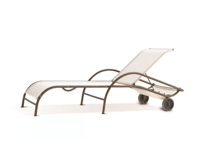 POLO - Stackable textilene sun lounger with castors _ RD Italia