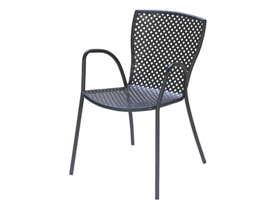 SONIA 2 - Stackable galvanized steel garden chair with armrests _ RD Italia