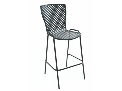 SONIA 75 - Stackable galvanized steel garden stool with footrest _ RD Italia