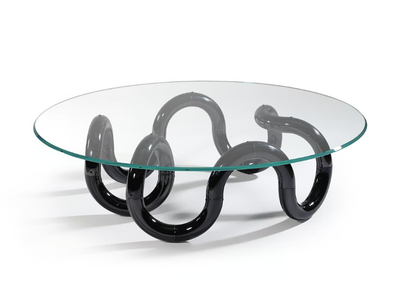 AENIGMA - Round glass coffee table _ Reflex