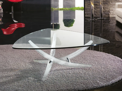FILI D'ERBA - Triangular glass coffee table _ Reflex