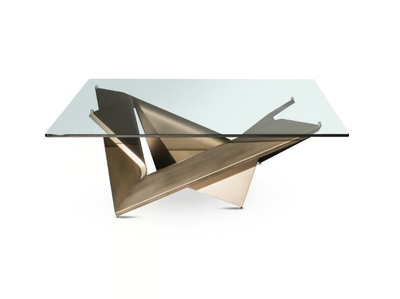 MATHEMATIQUE - Square glass coffee table _ Reflex
