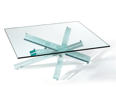 MIKADO 40 - Square glass coffee table _ Reflex