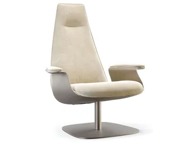 MINERVA HIGH - Upholstered fabric armchair with armrests _ Reflex