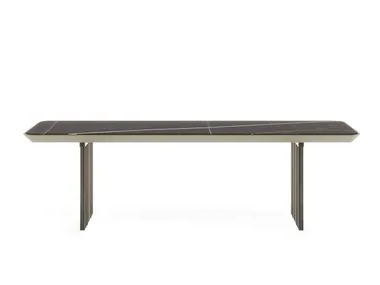 MONOLITE - Bench with glass base and MarmoReflex top _ Reflex
