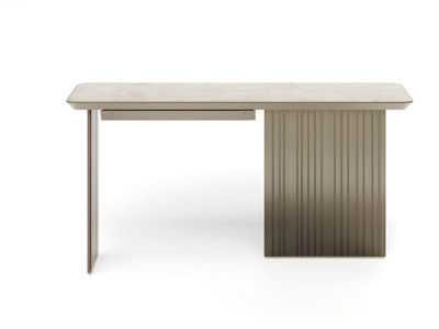 MONOLITE - Rectangular writing desk with glass legs _ Reflex