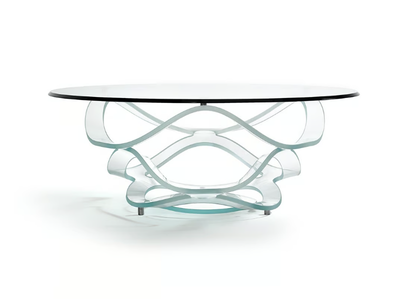 NEOLITICO - Round glass coffee table _ Reflex