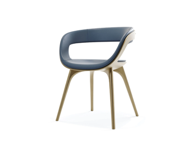 NIDO - Open back leather and wooden chair _ Reflex