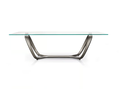 SEGNO - Rectangular glass dining table _ Reflex
