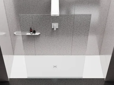 WALL C - Glass Walk in shower with tray _ RELAX