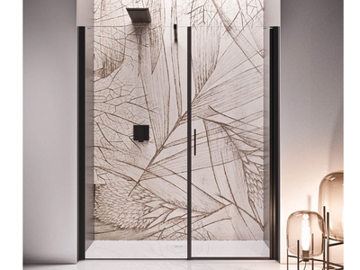 WALL PL - Niche crystal shower cabin with hinged door _ RELAX