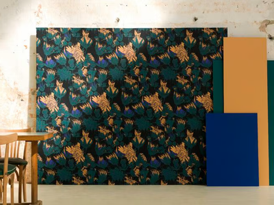 PLISSENLIT - Wallpaper with floral pattern _ Ressource