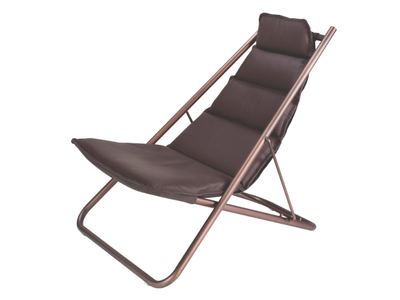 FOLD - Recliner fabric and stainless steel deck chair _ Rever