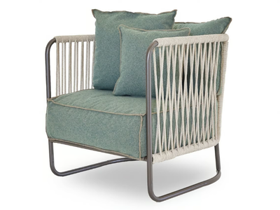 LEVANTE VELVET ROPE - Sled base garden armchair with armrests _ Rever