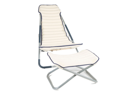 LINO - Recliner linen and stainless steel deck chair _ Rever
