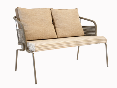 PIETRASANTA - Steel with rope garden bench with back _ Rever