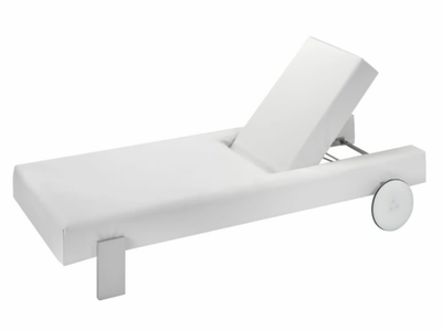 SAMBED - Recliner fabric sun lounger with castors _ Rever