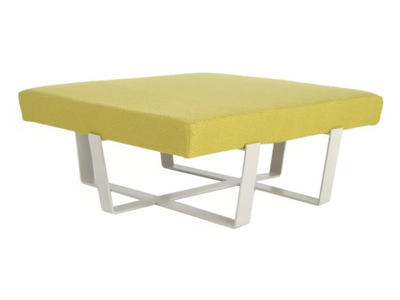 VIAREGGIO - Square fabric and steel garden pouf _ Rever