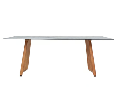ZENIT - Rectangular laminate garden table with iroko base _ Rever
