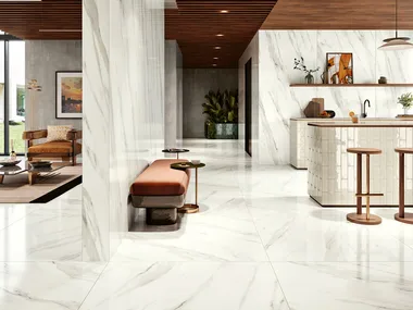 LIGHT XL STATUARIO WHITE - Porcelain stoneware wall/floor tiles with marble effect _ Revigrés