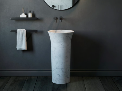 FUNNEL - Freestanding Carrara marble washbasin _ Rexa