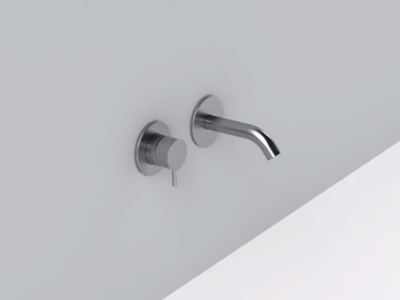 MAE - 2 hole wall-mounted stainless steel washbasin mixer _ Rexa