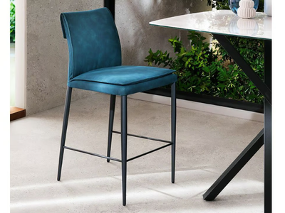 MAVI - Upholstered stool with back _ RIFLESSI