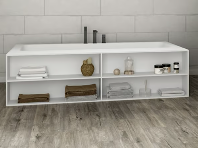 B-ROUND - Rectangular custom Corian® bathtub _ RILUXA