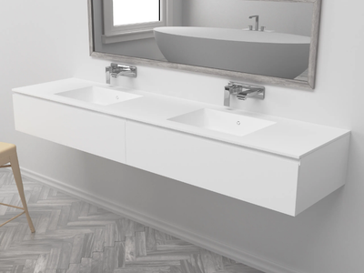 ENERGY - Double wall-mounted Corian® vanity unit _ RILUXA