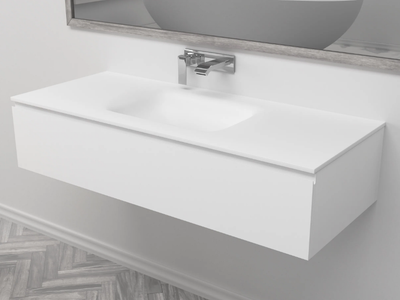 NEVADA - Single wall-mounted vanity unit with drawers _ RILUXA