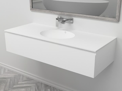 RED - Single wall-mounted vanity unit with drawers _ RILUXA