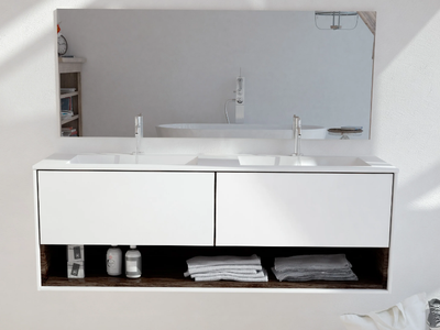 TORONTO CARTHAGE - Double wall-mounted Corian® vanity unit _ RILUXA