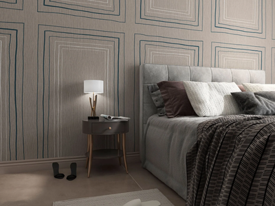 MODERN BOISERIE - Check panoramic wallpaper _ Rimura