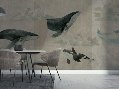 WHALES - Panoramic wallpaper with animals _ Rimura
