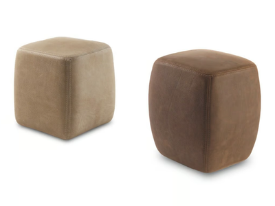 BETTY - Low upholstered leather stool _ Riva 1920