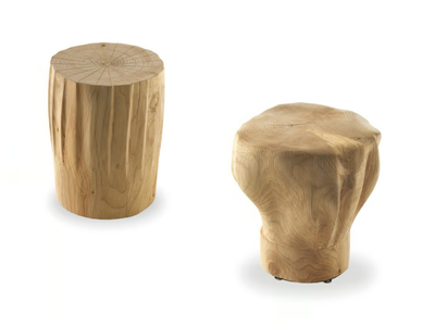 CHEF ONE – COOK ONE - Low solid cedar wood stool _ Riva 1920